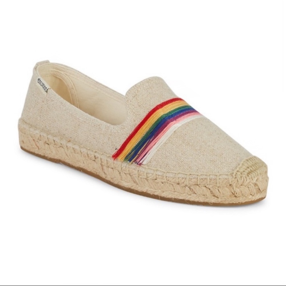 Soludos Pride Fringe Espadrilles Rainbow Slip On Shoes - Picture 2 of 11